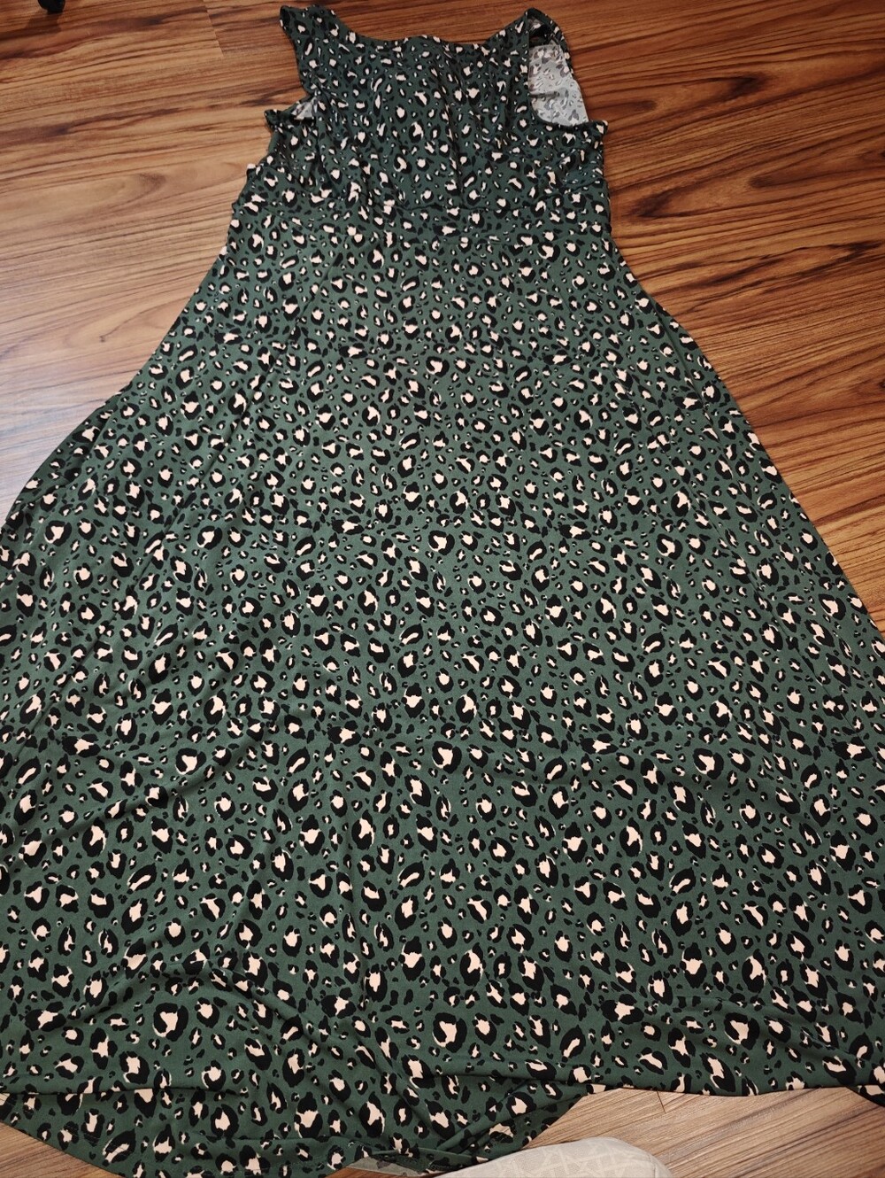 Torrid Midi Studio Knit Hi-Low Dress Womens Green Leopard Tie Front Surplice - Picture 11 of 12